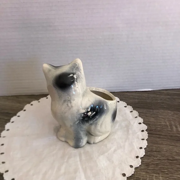 Vtg Ceramic Cat Planter - Picture 4 of 13